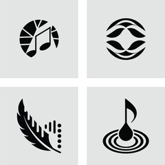 Abstract Music and Nature Logo Designs Elegant Icons for Branding