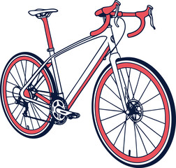 Fototapeta premium Road Bicycle Vector Art