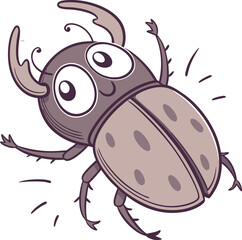 Cartoon Dung Beetle  vector illustration