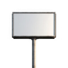 Fototapeta premium Isolated blank billboard sign with metal frame and pole on a white background