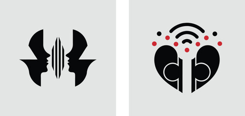 Connecting Hearts  Abstract Logo Design Concepts for Communication and Empathy