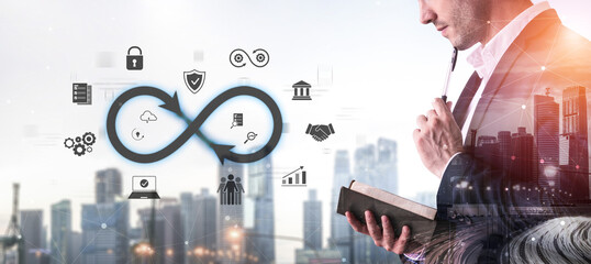 The infinity concept represents limitless innovation, creative growth, and embracing endless...