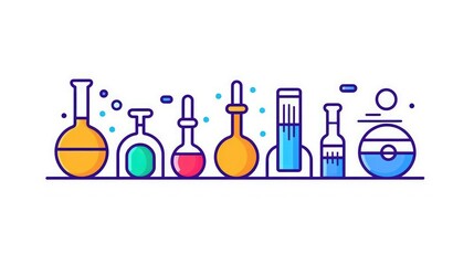 Medical Research and Development Graphics on white background

