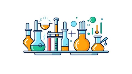 Medical Research and Development Graphics on white background

