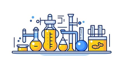 Chemical Reaction and Discovery Concept on white background

