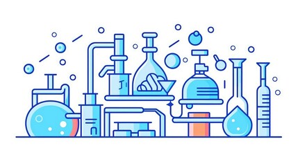 Chemical Reaction and Discovery Concept on white background

