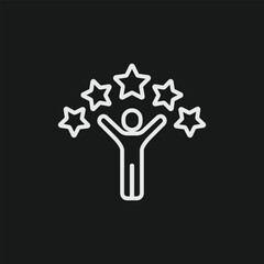 Five Star Customer Satisfaction and Excellent Review Icon for Quality Service and Top Performance