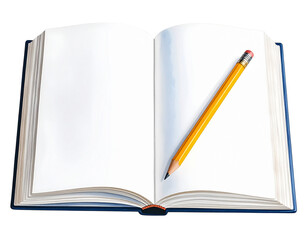 Book and pencil PNG transparent background