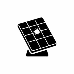 creative solar panel icon vector silhouette illustration isolated on white background 