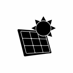 creative solar panel icon vector silhouette illustration isolated on white background 