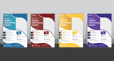 Digital Marketing Flyer Design Template | Editable EPS | Agency & Service Promotion