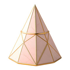 Colorful toy pyramid isolated on transparent background