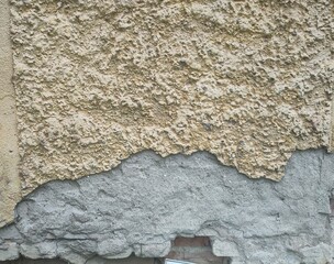 Texture - Old deteriorated brick house facade