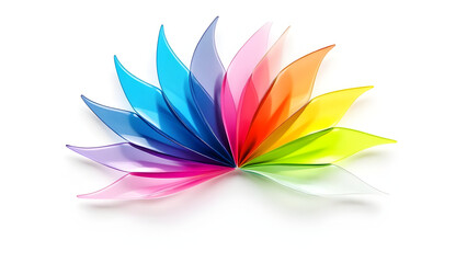 Colorful Transparent Petal Shapes on White Background