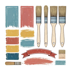 Brush strokes vector. brush. Set of text boxes. Paintbrush collection. Grunge design elements. Dirty texture banners. Set of rectangle shape brush strokes. Painted rectangles and long strokes