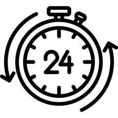 Open 24 Hours Icon