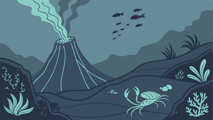 Underwater Volcano & Hydrothermal Vents .eps