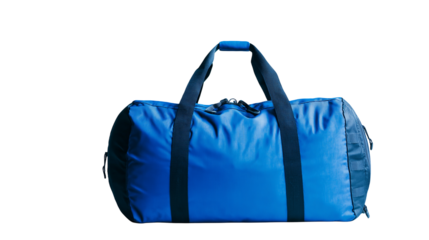 blue bag for gym isolated on white background , transparent png