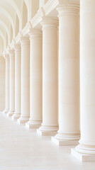 Elegant Row of Architectural Columns: A symmetrical row of ivory columns creates an atmosphere of timeless sophistication and refined aesthetics.