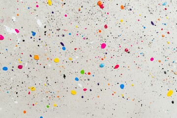 Vibrant abstract composition of colorful paint splashes on light concrete background. For urban artistic designs, modern creative concepts, or backgrounds for ads, posters, and digital graphics