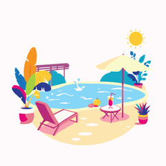 summer beach vector illustration