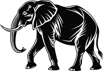 black and white elephant