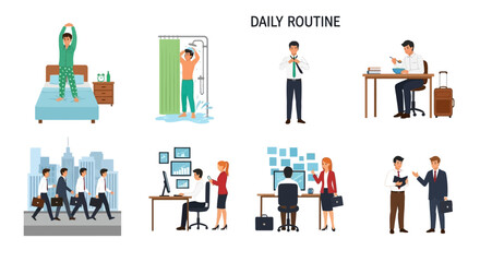 Obraz premium Daily Routine A Visual Guide to Productivity and Time Management