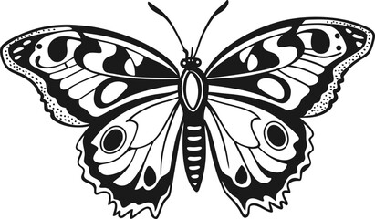 Monarch butterfly silhouettes collection, vector illustration isolated on white background Butterfly silhouette icon. Clipart image isolated on white background