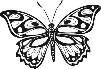 Monarch butterfly silhouettes collection, vector illustration isolated on white background Butterfly silhouette icon. Clipart image isolated on white background