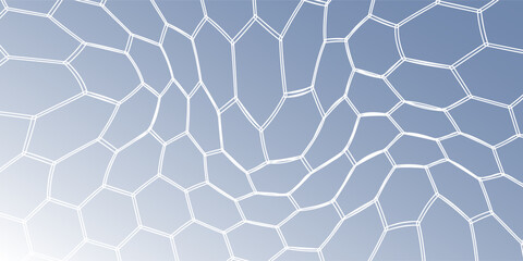 Obraz premium Abstract hexagon lines on gray background. Geometric stripe line art design for poster, brochure, cover, website, banner