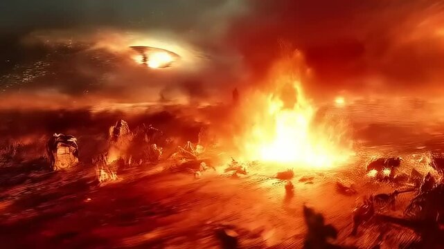 Inferno Vision: Engulfed in Fiery Chaos and Intense Heat, Witness the Destruction