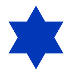 symbol shape silhouette design of blue star of david, Israel, isolated