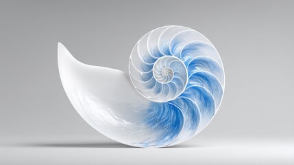 Obraz premium Nautilus Shell: A Study in Spirals and Symmetry