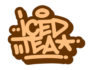 Graffiti tag of “Iced Tea” in chill, refreshing spray style. Ideal for cold beverage branding, summer-themed visuals, and cafe label designs.