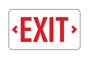 Red EXIT Sign with Inward-Pointing Arrows – Emergency Egress and Wayfinding Symbol