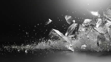 Naklejka premium Glass shards shattered isolated on transparent png.