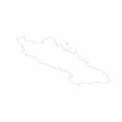 Obraz premium Minimalist vector map of Java island with clear internal borders for each province (e.g. West Java, Central Java, East Java), black lines only, no labels, isolated on white