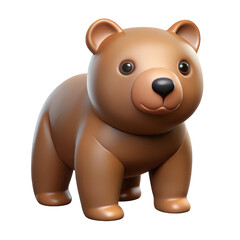 A cute brown teddy bear isolated on transparent background is a friendly and playful toy