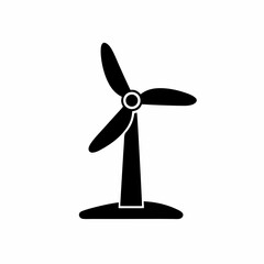 creative wind turbine icon vector silhouette illustration isolated on white background