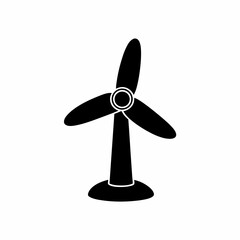 creative wind turbine icon vector silhouette illustration isolated on white background