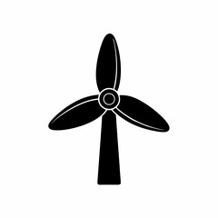 creative wind turbine icon vector silhouette illustration isolated on white background