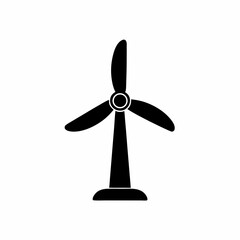 creative wind turbine icon vector silhouette illustration isolated on white background