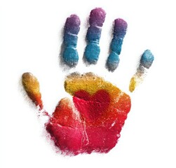 Vibrant Art Expression with Colorful Handprint and Playful Imagination in Joyful, Tactile Design.
