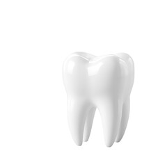 A healthy white tooth isolated on transparent background for dental care