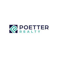 minimal p real estate logo design