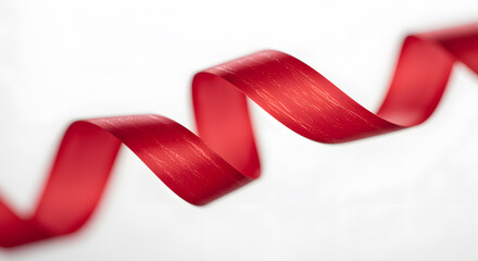 red ribbon on white background