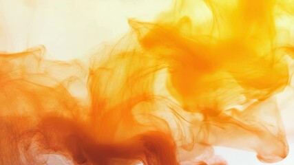 Abstract orange ink swirling in water, creating a mesmerizing, artistic effect with soft lighting and fluid motion. - Powered by Adobe