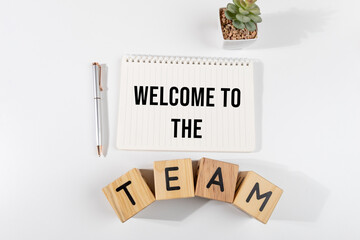 Welcome to the Team Note on Desk – Onboarding Greeting Concept