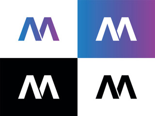 M or AA Lettermark Monogram Logo Vector