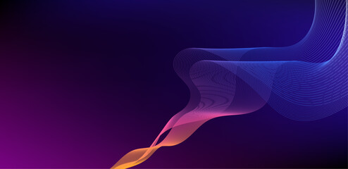 Abstract gradient line waving futuristic background.